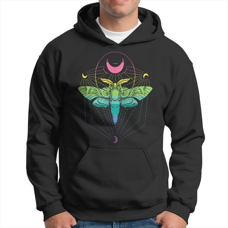 Goth Moth And Crescent Moon Creepy For Goths Hoodie