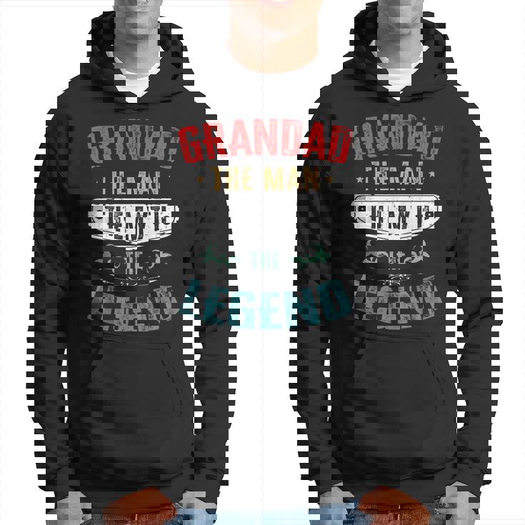 Grandad The Man The Myth The Legend Retro Vintage Hoodie