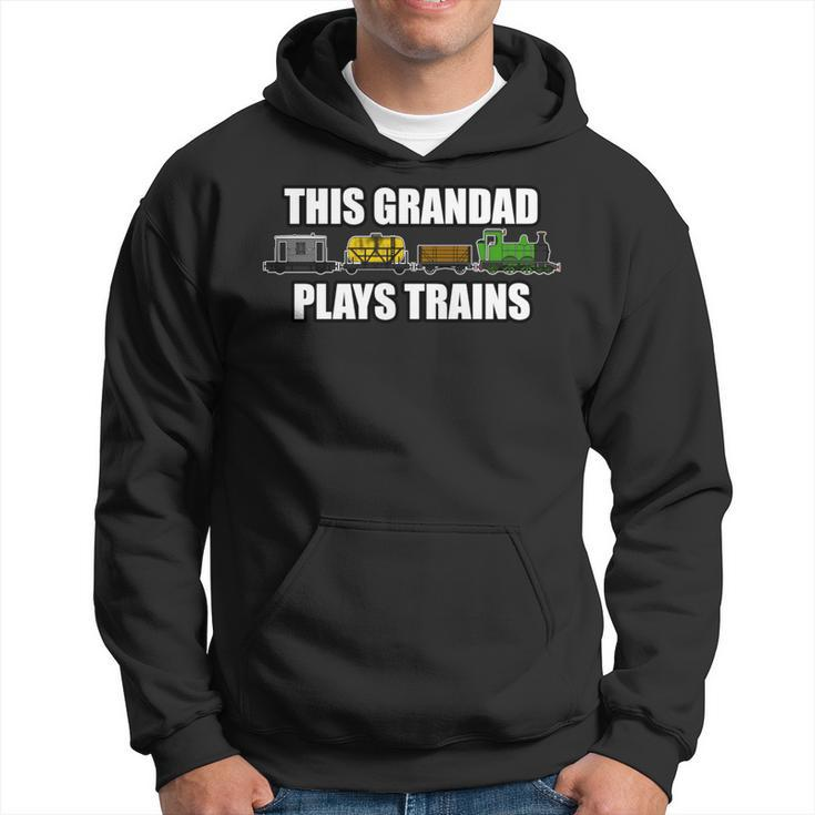 This Grandad Plays Trains Father's Day Steam Train Railway Hoodie
