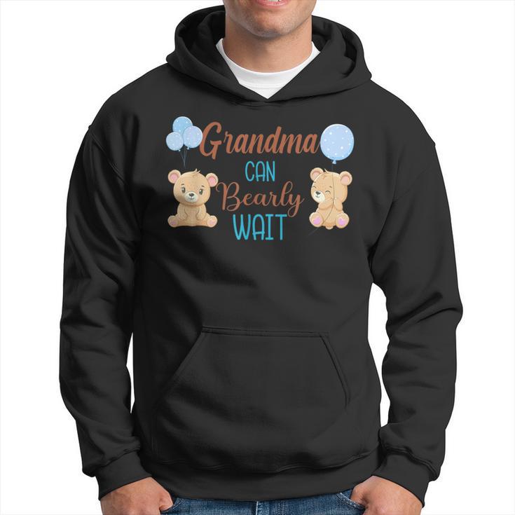 Grandma Can Bearly Wait Bear Gender Neutral Boy Baby Shower Hoodie