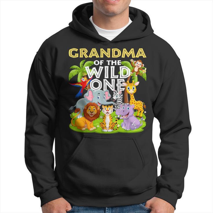 Grandma Of The Wild One Birthday Zoo Animal Safari Jungle Hoodie