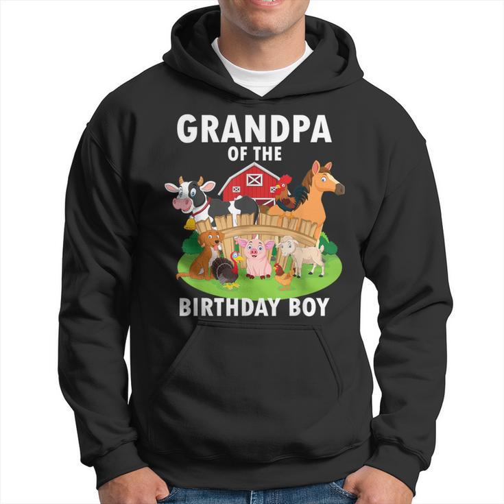 Grandpa Of The Birthday Boy Farm Animals Matching Farm Theme Hoodie