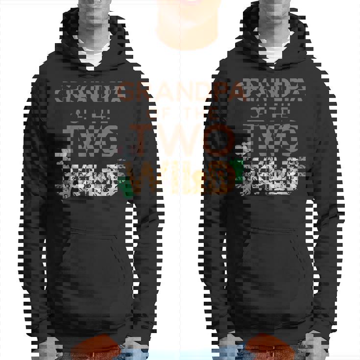 Grandpa Of The Two Wild Animal Safari 2Nd Birthday Theme Hoodie