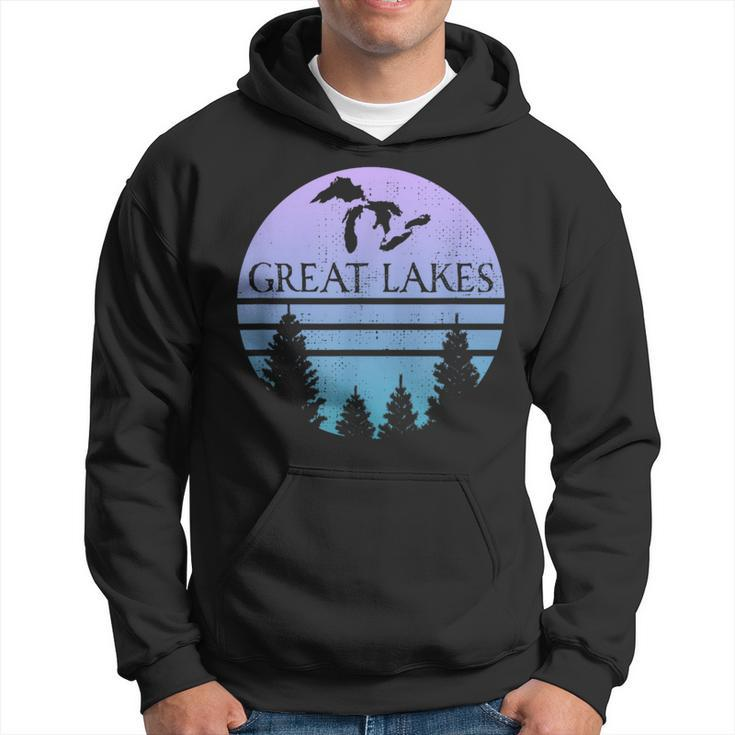 Great Lakes Of Michigan Lakes Silhouette Trees Hoodie