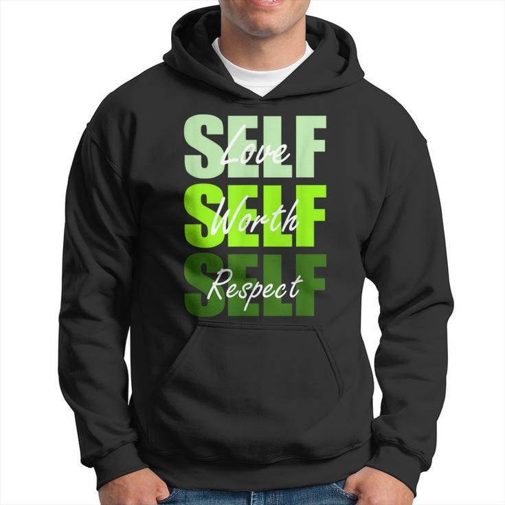 Green Self-Ish X 3 Green Color Graphic Hoodie