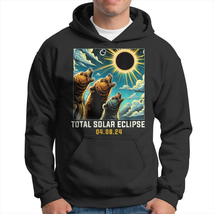 Grizzly Bear Howling At Solar Eclipse Hoodie