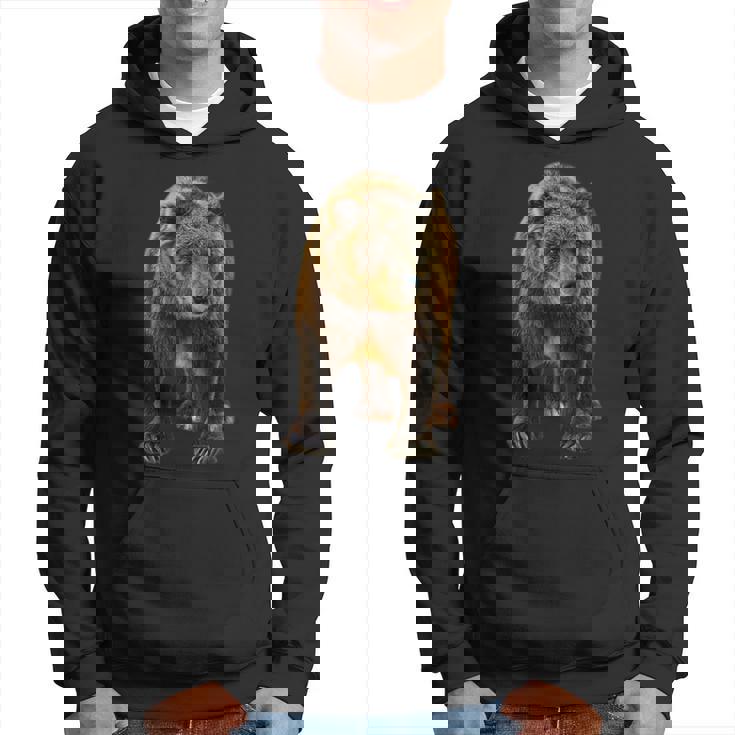 Grizzly Bear Vintage Graphic Hoodie - Monsterry