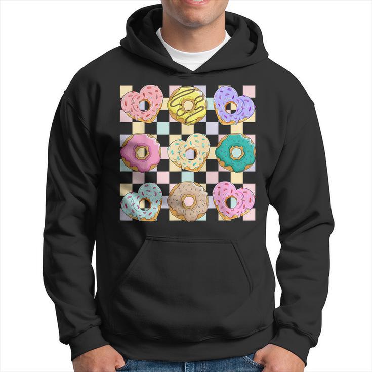 Groovy Retro Valentine Donuts Heart Candy Teacher Hoodie