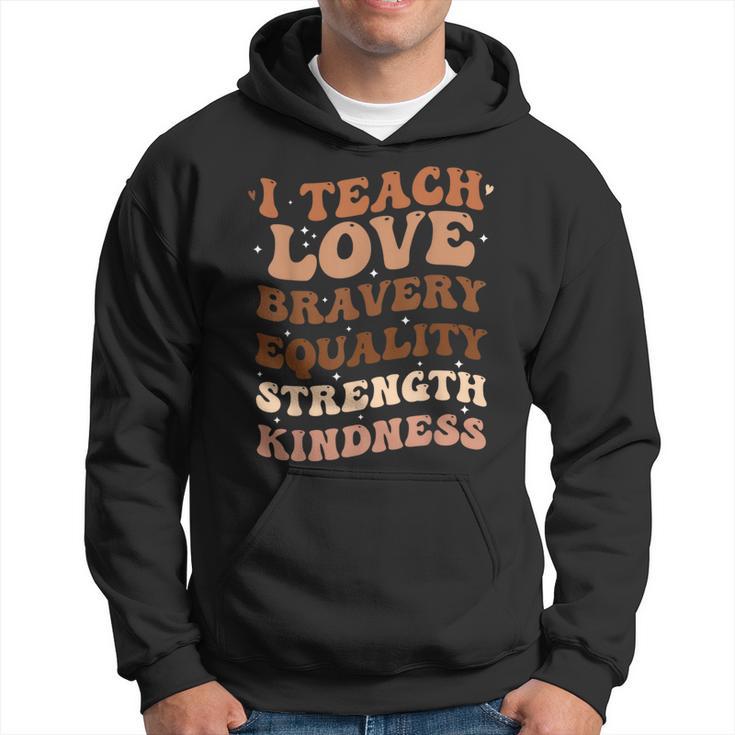 Groovy I Teach Black History Month Melanin African Teacher Hoodie