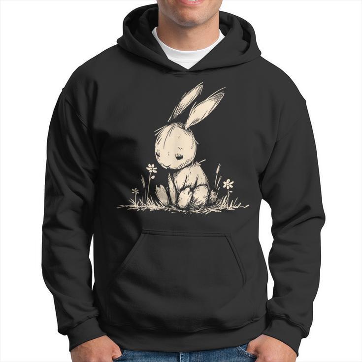 Grunge Bunny Rabbit Cute Goth Alt Losercore Sad Aesthetic Hoodie