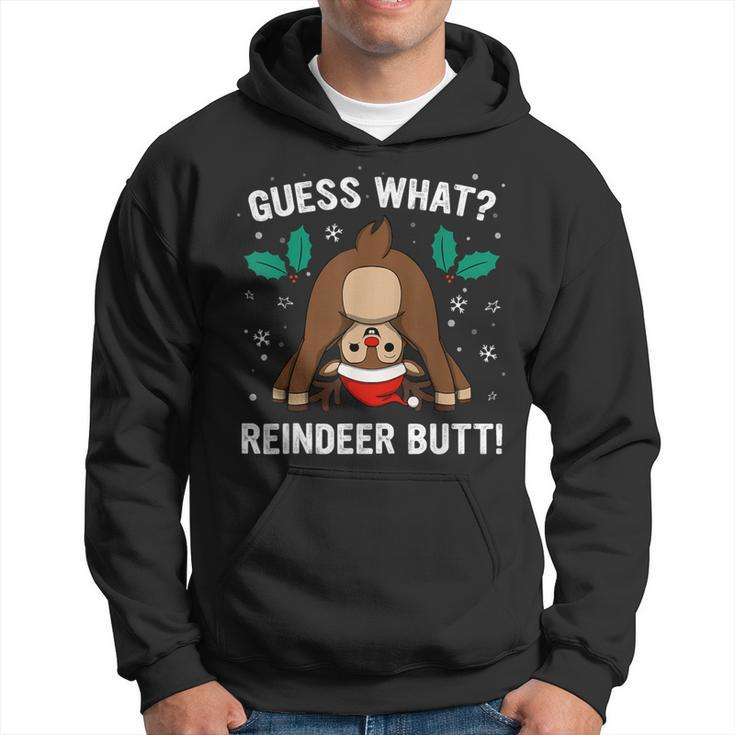 Guess What Reindeer Butt & Boys Ugly Christmas Hoodie