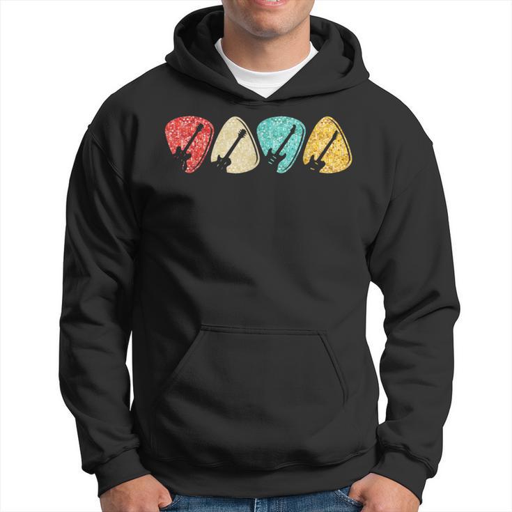 Guitarist Guitar Pick Vintage Retro Music Band Musician Hoodie