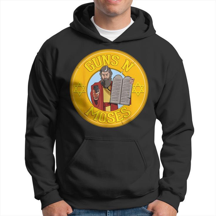 Guns N Moses Jewish Passover Pun Israeli Defense Force Army Hoodie