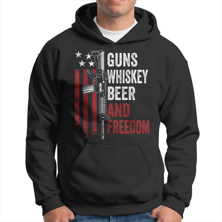 Guns Whisky Beer And Freedom Drinking Ar15 Gun Hoodie