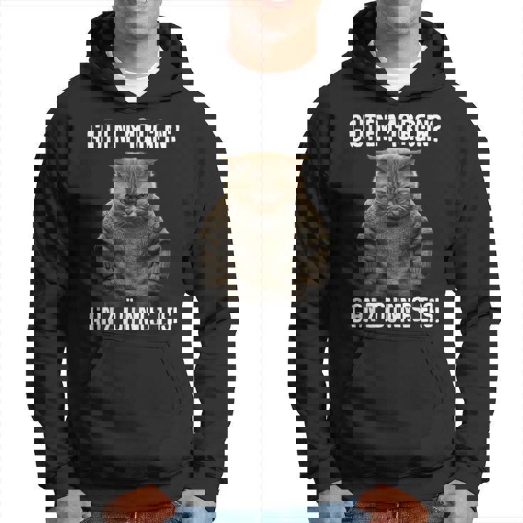 Guten Morgen Ganz Dünnes Eis- Morgenmuffel Cat Black Hoodie