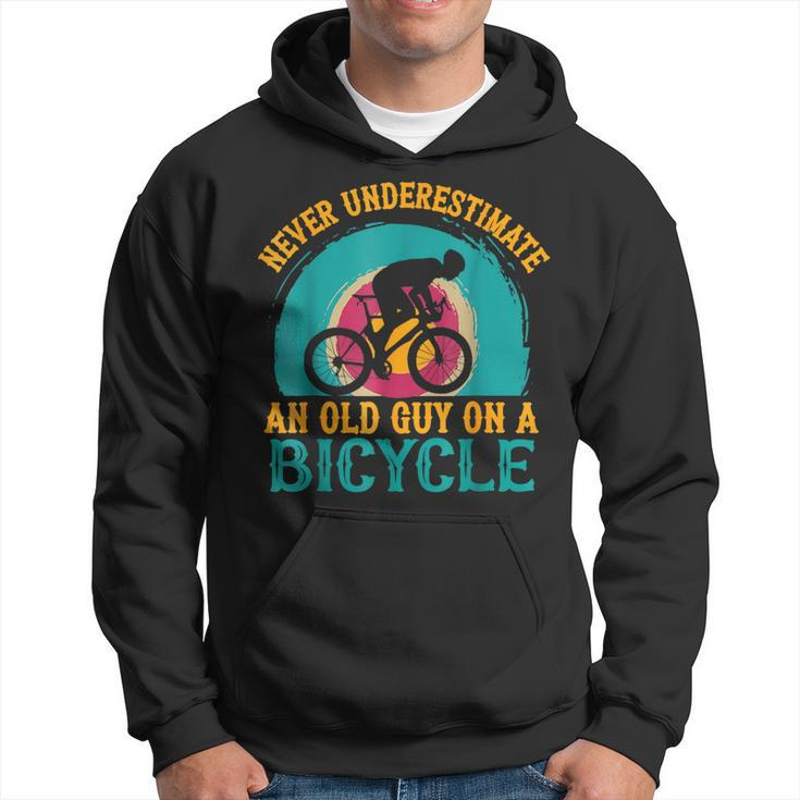 Guy On A Bicycle Grandpa Cycling Hoodie