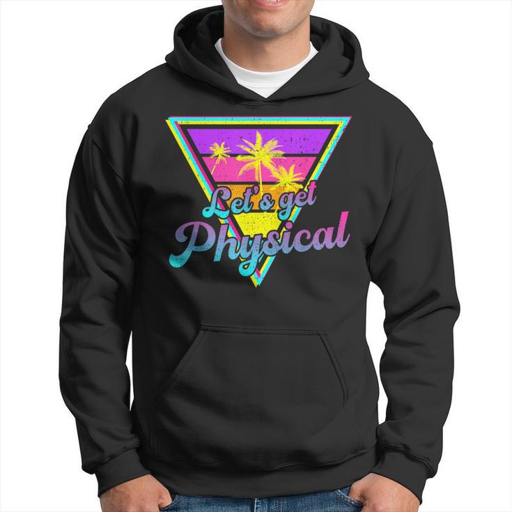 Gym Let's Get Physical Workouts Lover Fitness Sunset Vintage Hoodie