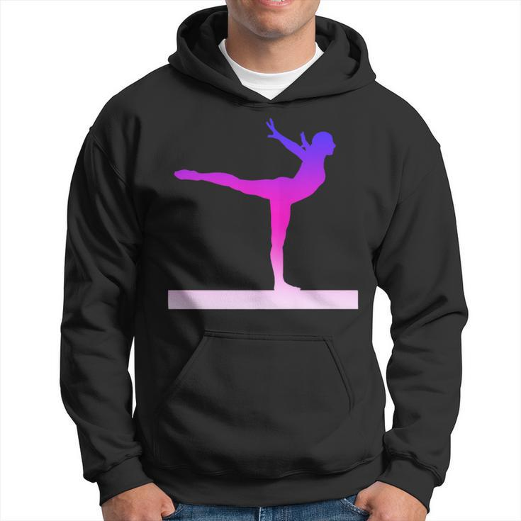 Gymnastics Balance Beam Pink And Purple Watercolor Hoodie