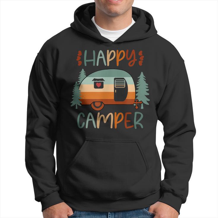 Happy Camper Vintage Distressed Matching Cute Camping Hoodie