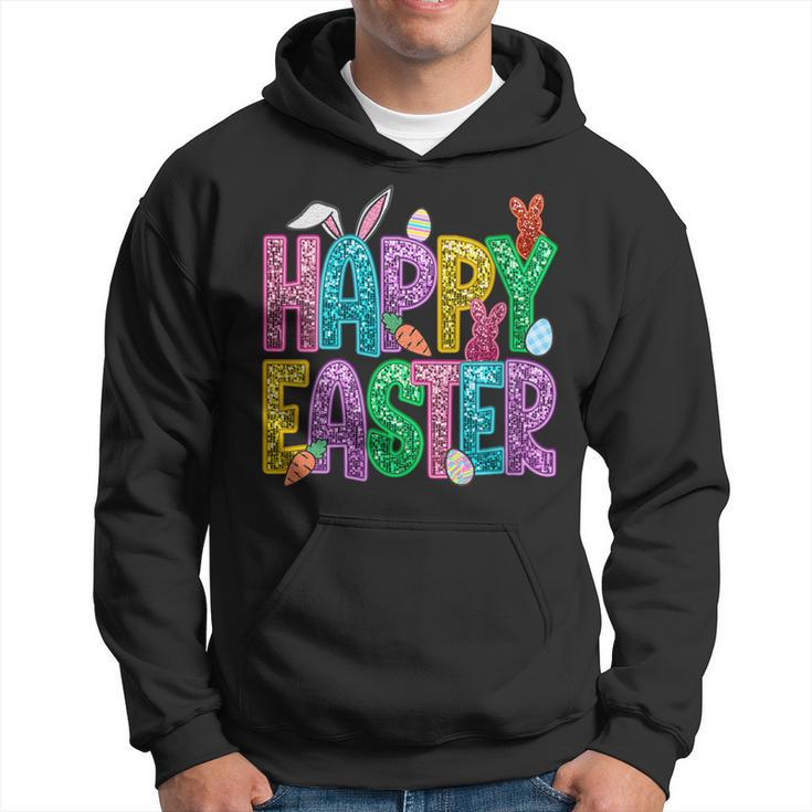 Happy Easter Bling Bling Sayings Egg Bunny Hoodie