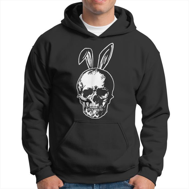 Happy Easter Skull With Bunny Ears Ironic Hoodie
