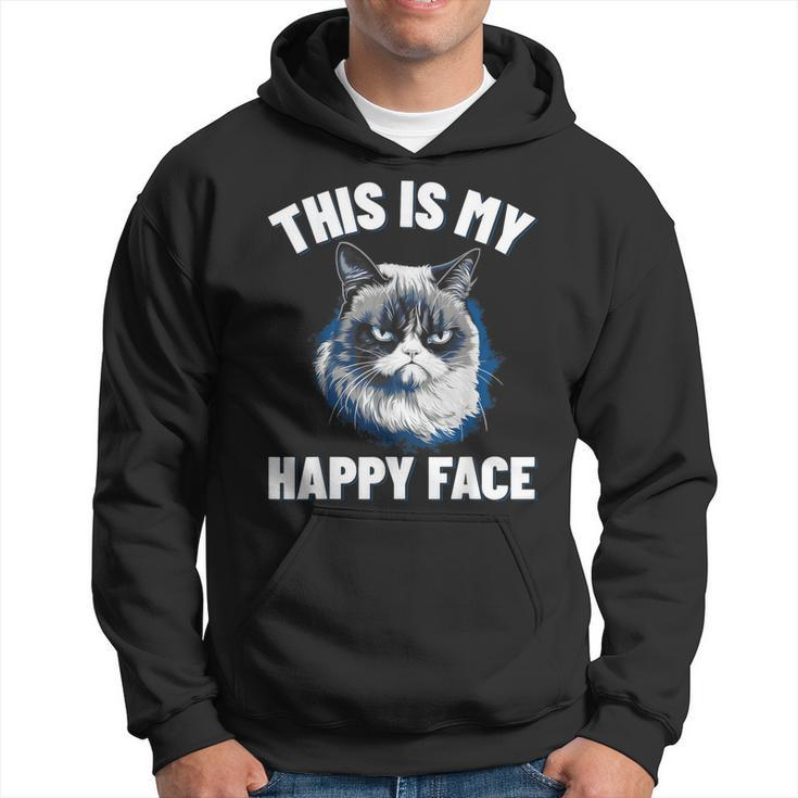 This Is My Happy Face Cat With Grumpy Face Cat Lover Hoodie