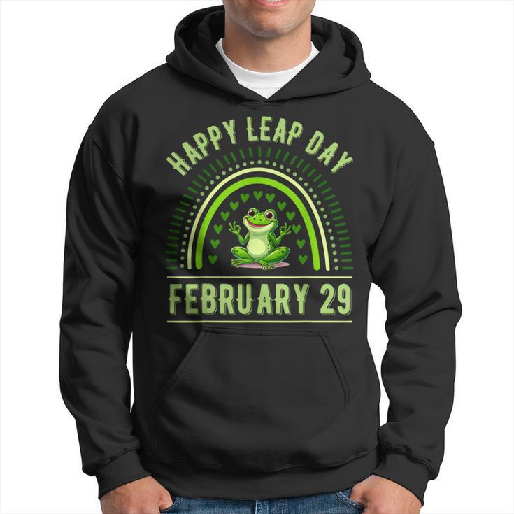 Happy Leap Day February 29 Leaping Leap Year Rainbow Hoodie