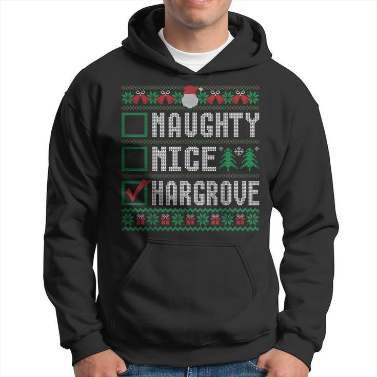 Hargrove Family Name Naughty Nice Hargrove Christmas List Hoodie