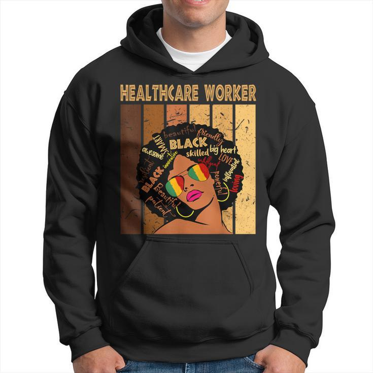 Healthcare Worker Afro African American Black History Month Hoodie