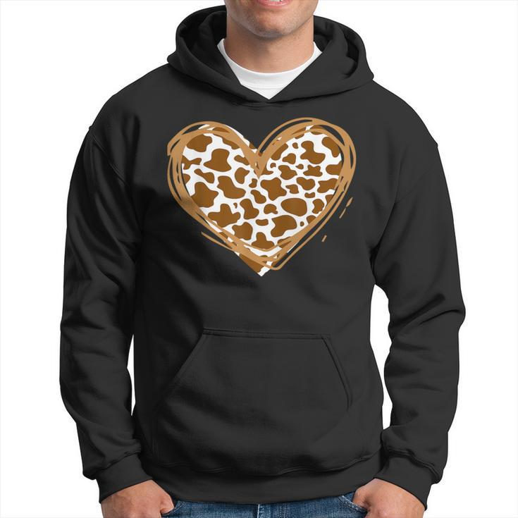 Heart Brown Cow Pattern For Cow Lover Hoodie