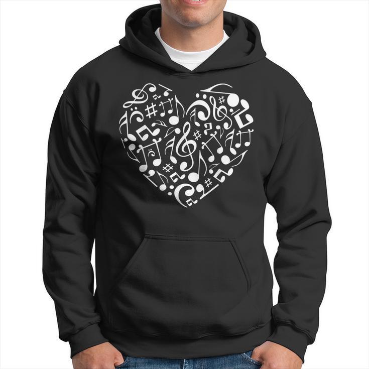 Heart Musical Notes Music Lover Musician Singer Love Vintage Hoodie