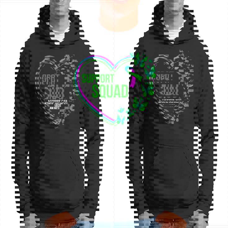 Heart Support Squad Ribbon Metastatic Breast Cancer Hoodie