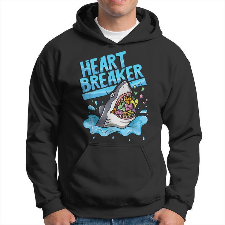 Heartbreaker Shark Eating Hearts Valentine's Day Hoodie