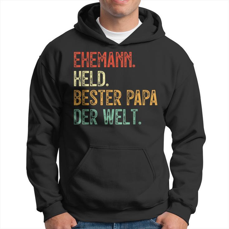 Held Bester Papa Mann Der Welt Held Bester Ehemann Kapuzenpullover