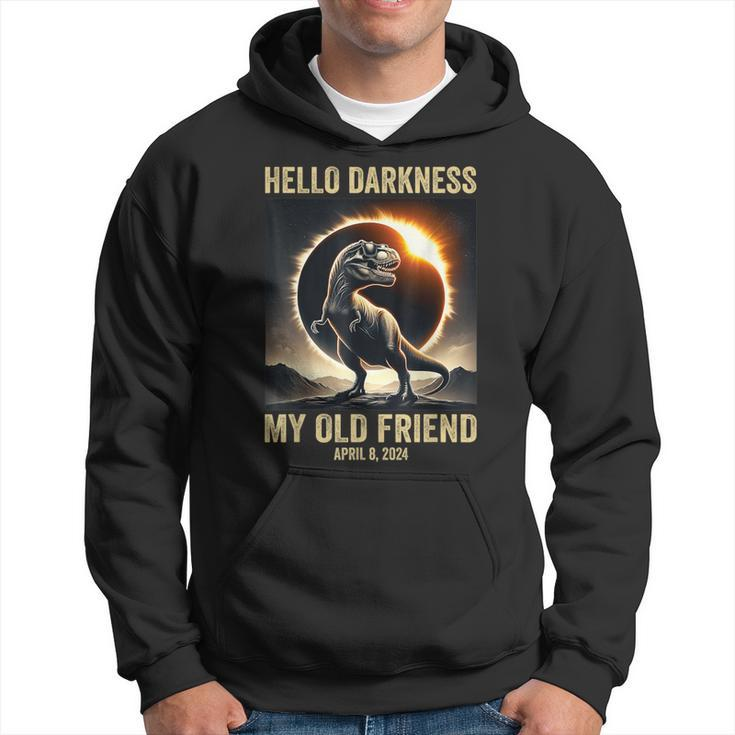 Hello Darkness Dino T-Rex Solar Eclipse April 8 2024 Hoodie