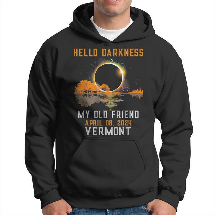 Hello Darkness My Old Friend Total Eclipse 2024 Vermont Hoodie