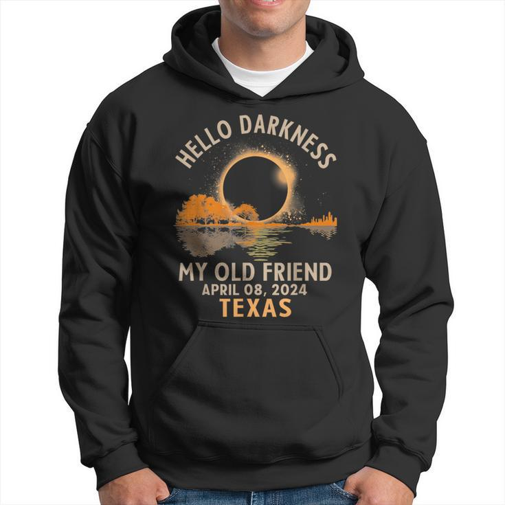 Hello Darkness My Old Friend Total Solar Eclipse 2024 Texas Hoodie