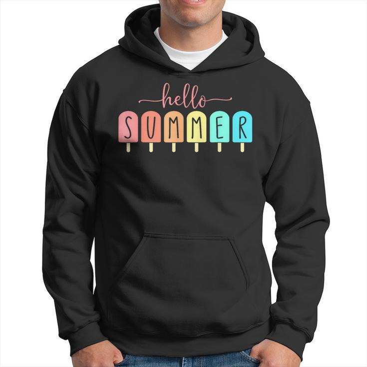 Hello Summer Cool Colorful Popsicle Graphic Hoodie