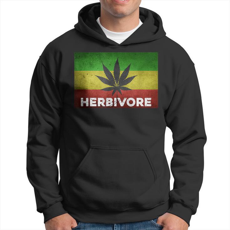 Herbivore Pun Marijuana Weed Cannabis Leaf Jamaican Hoodie