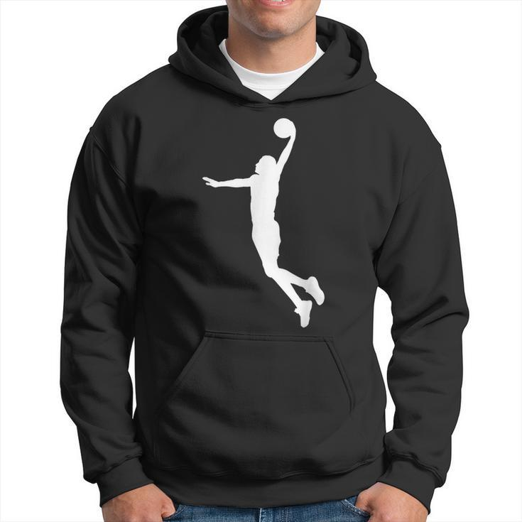 Herren Hoodie mit Basketball-Silhouetten-Design in Schwarz, Sportliches Tee