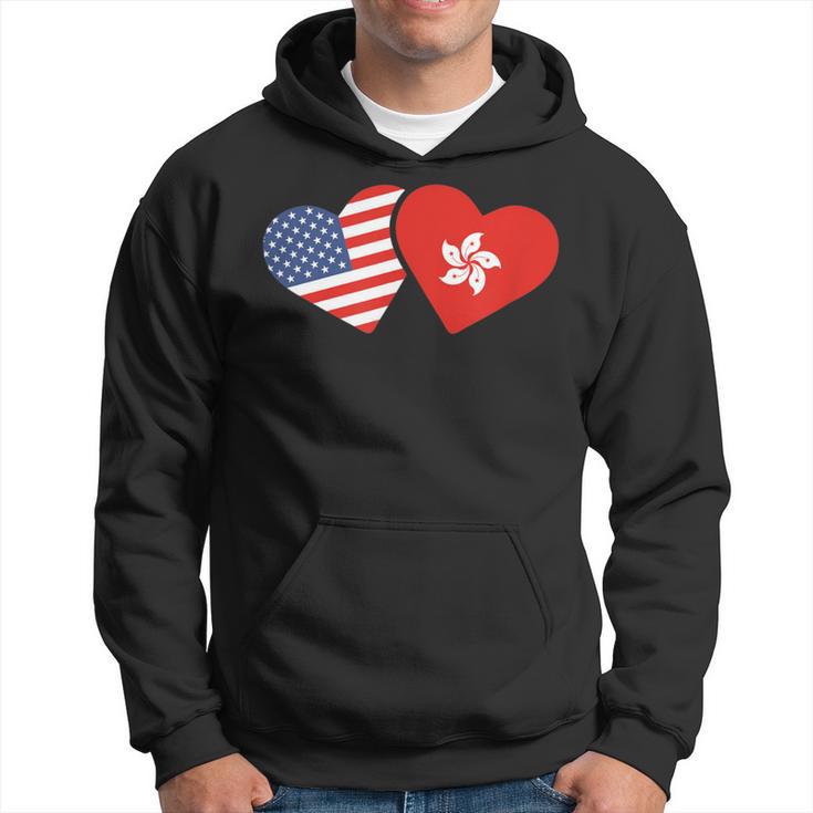 Hong Kong Usa Flag T Heart Hongkonger American Love Hoodie