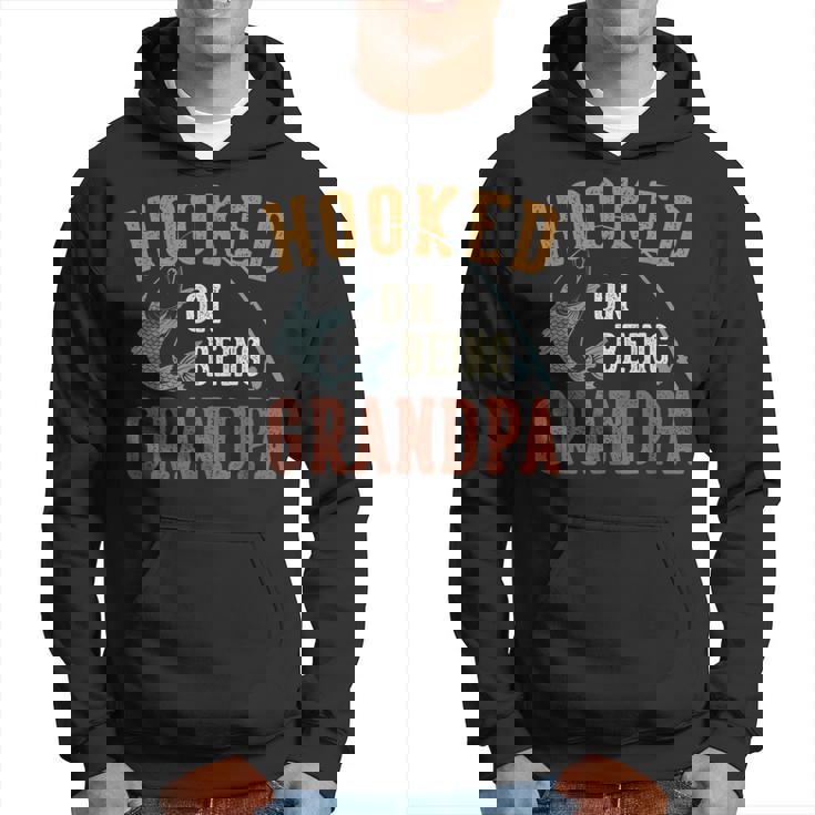 Hooked On Being Grandpa Father's Day Fishing Grandpa Hoodie
