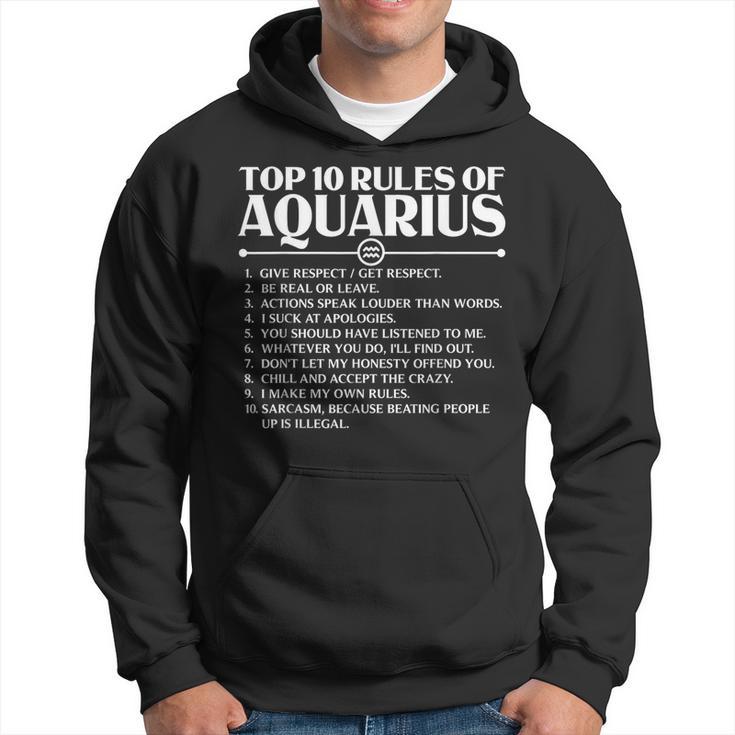 Horoscope Symbols Astrology Sign Top 10 Rules Of Aquarius Hoodie