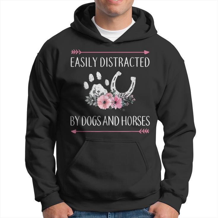 Horse Easily Distracted By Dogs And Horses Hoodie