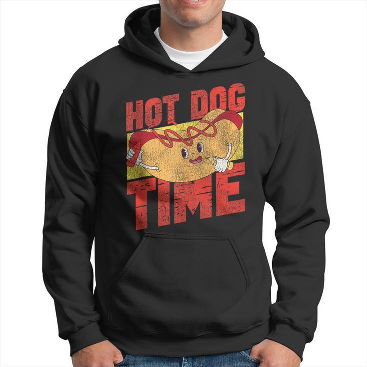 Hot Dog Adult Vintage Hot Dog Time Hoodie