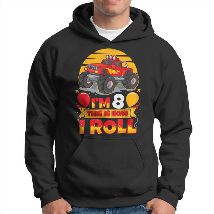 Hot Wheels Birthday I'm 8 This Is How I Roll Monster Truck Hoodie