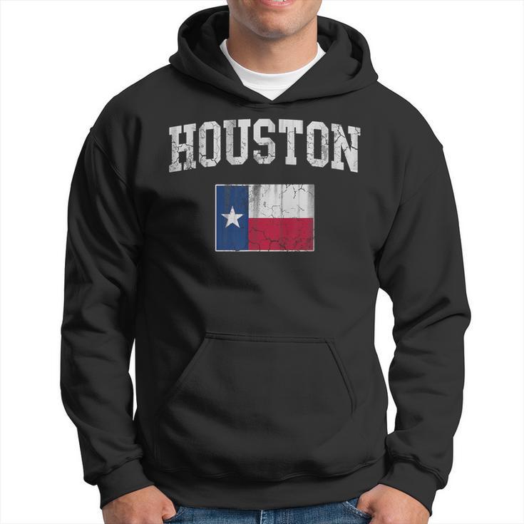 Houston Texas Flag Vintage Distressed Hoodie