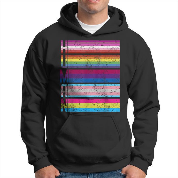 Human Gay Lesbian Bisexual Transgender Pansexual Lgbt Flag Hoodie