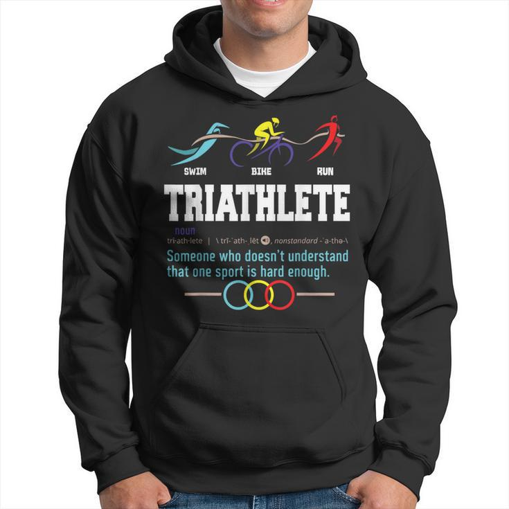 Humorous Triathlon Sports Cycling Running Hoodie
