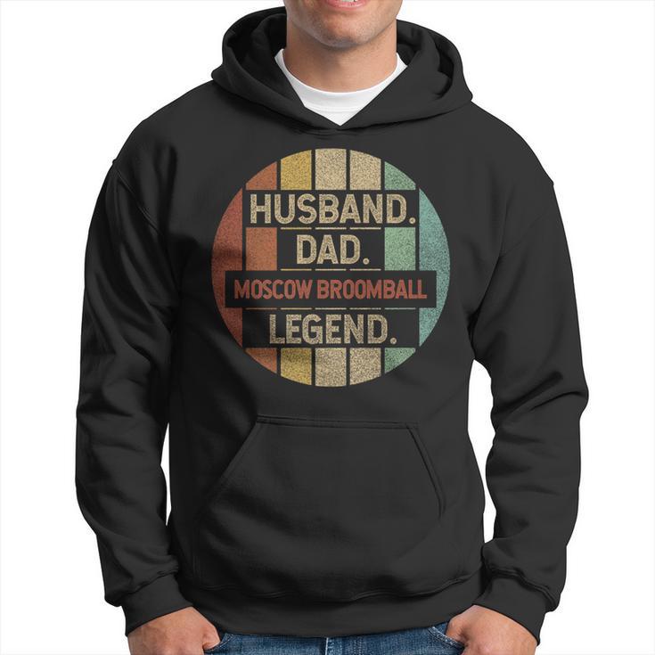 Husband Dad Moscow Broomball Legend Vintage Hoodie